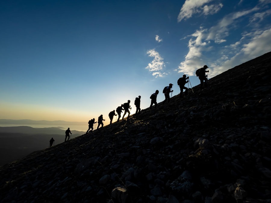 mountaineering activities of disciplined, adaptable and professional mountaineers
